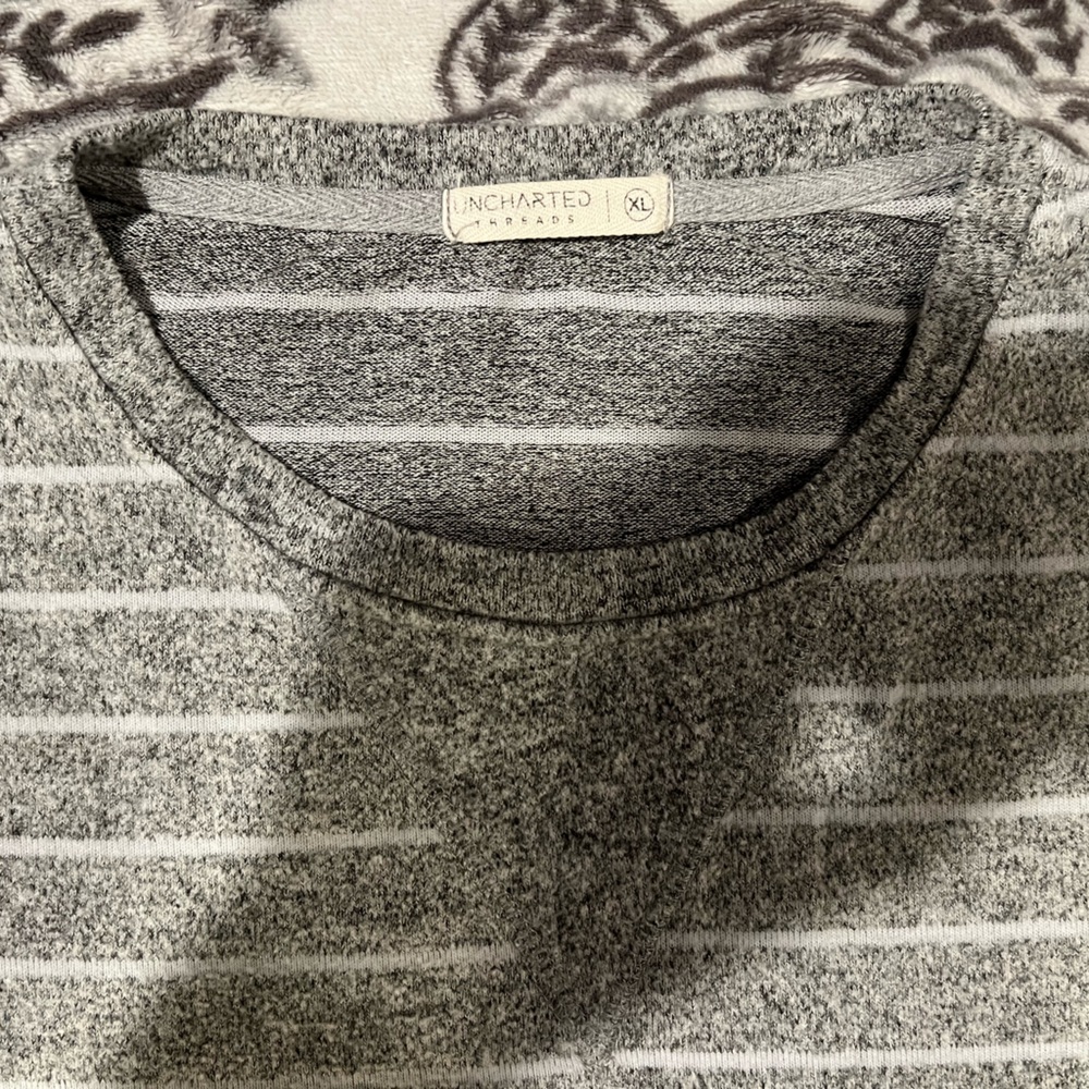 Charter Club Gray Striped Sweater